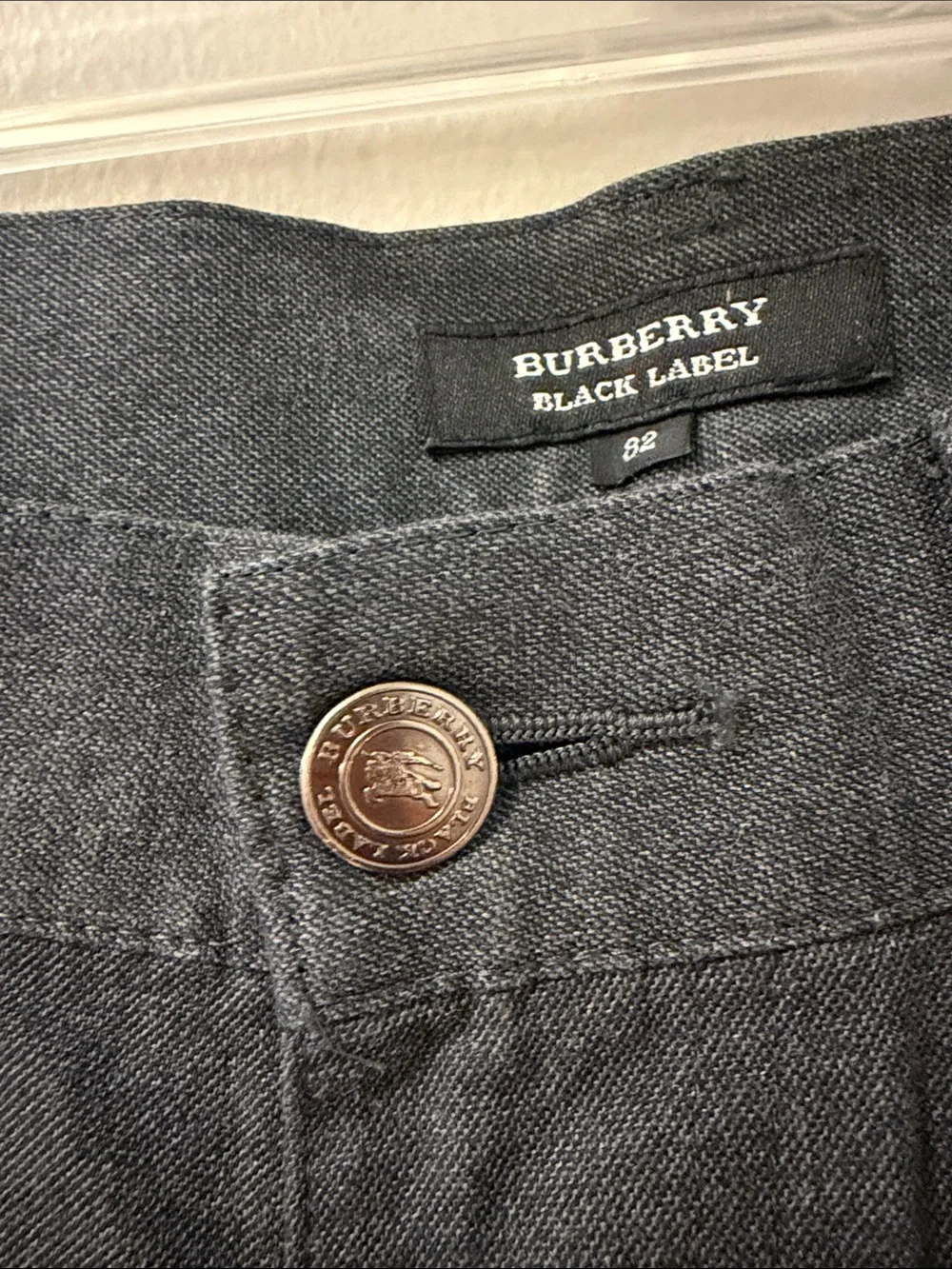 Vintage Burberry Black Label Men's Washed Black Denim Jeans 34/30